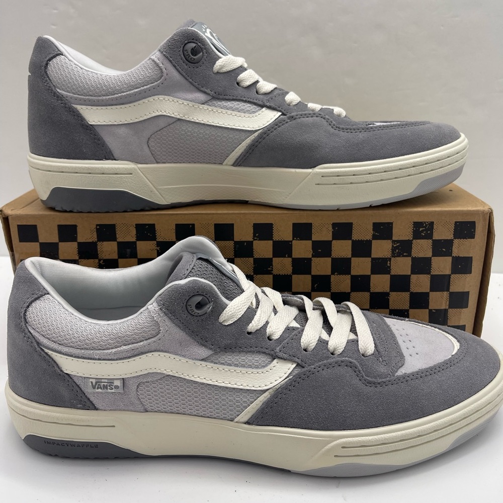 Vans Men’s 13 Rowan 2
Frost Gray
VN0A2Z3185T Sneakers
 Gray and White Shoes